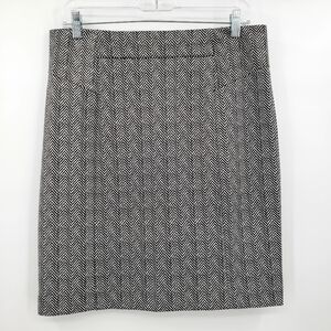Michael Michael Kors Black White Herringbone Pencil Skirt